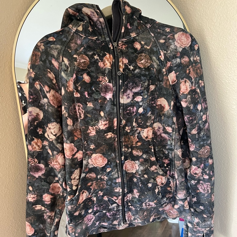 Lululemon floral zip up hoodie
